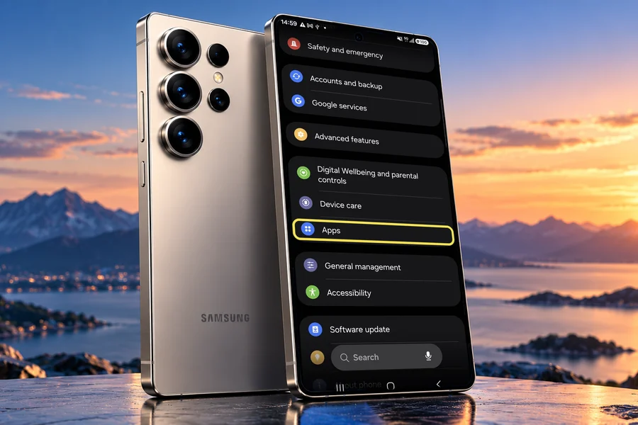 Android: our real screenshot on an illustrated device