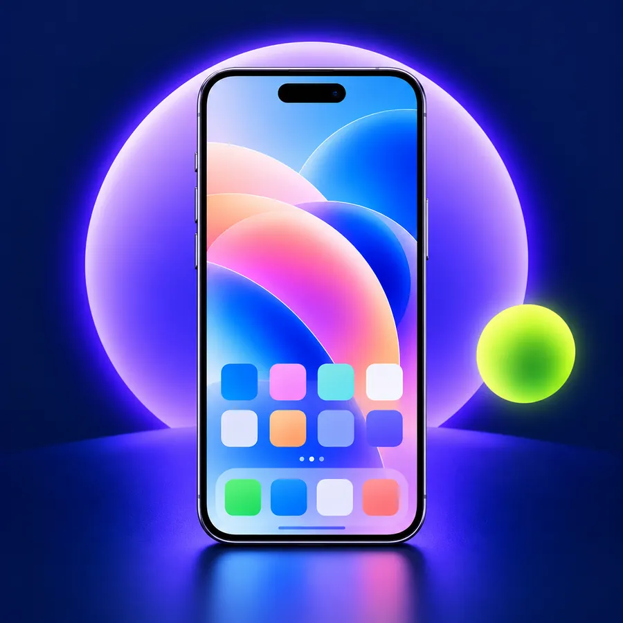 Illustration of a smartphone on a navy background