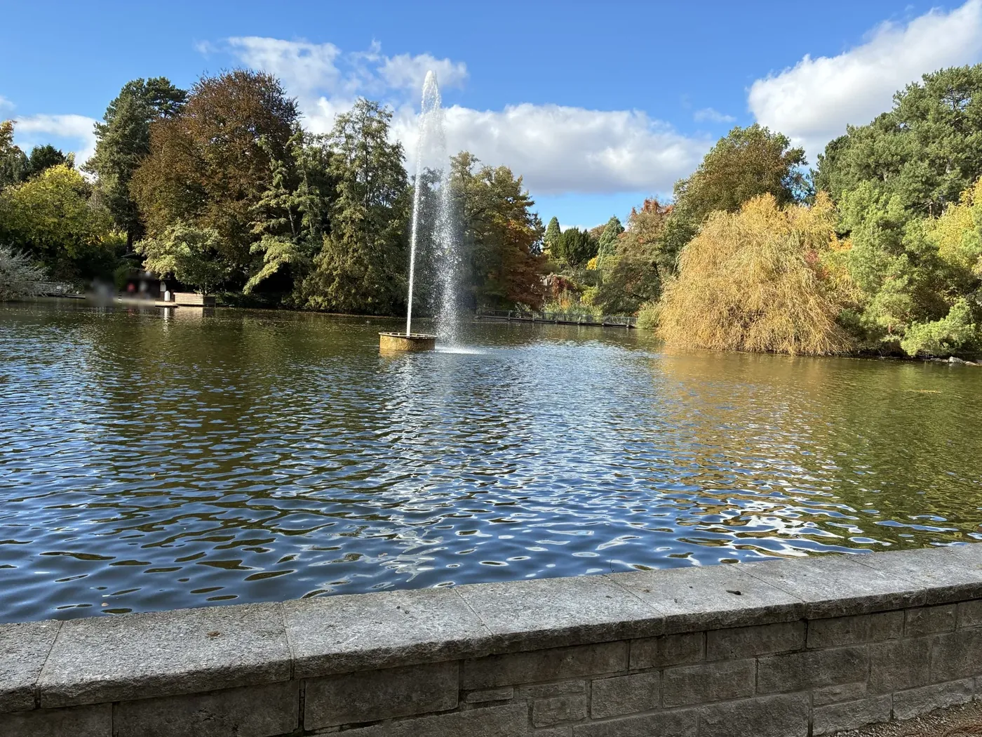 Fountain and pond, photographed with the iPhone 17e
