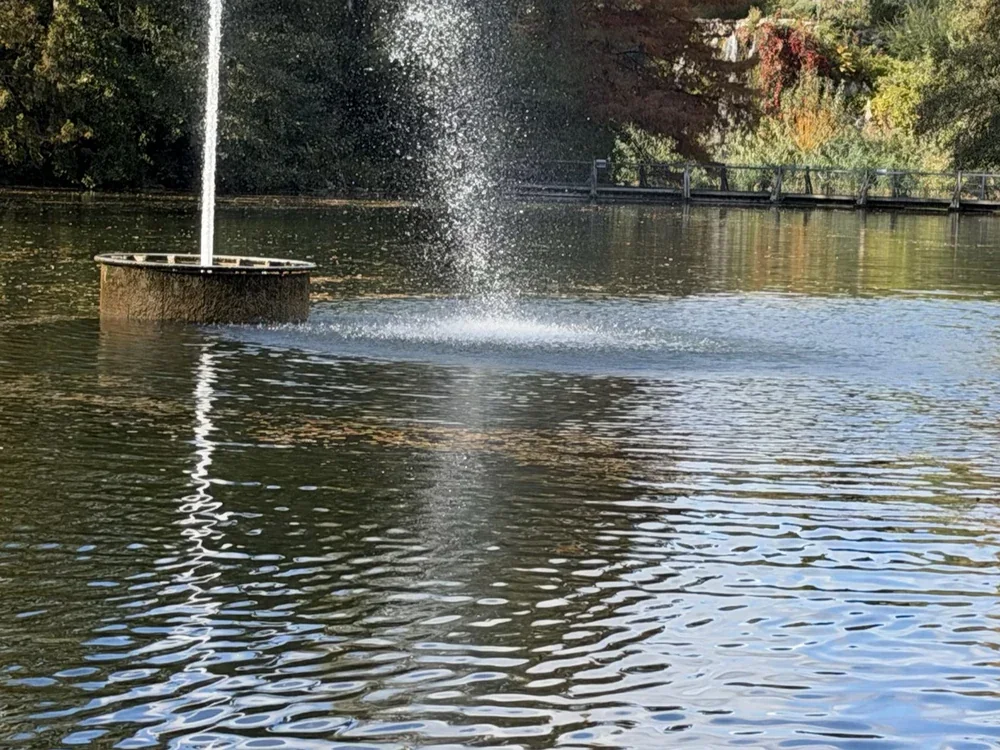 Fountain and pond, photographed with the iPhone 18 Pro, centre crop