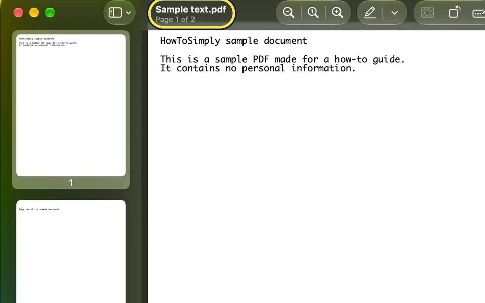 Screenshot from the guide: How to combine PDF files on a Mac