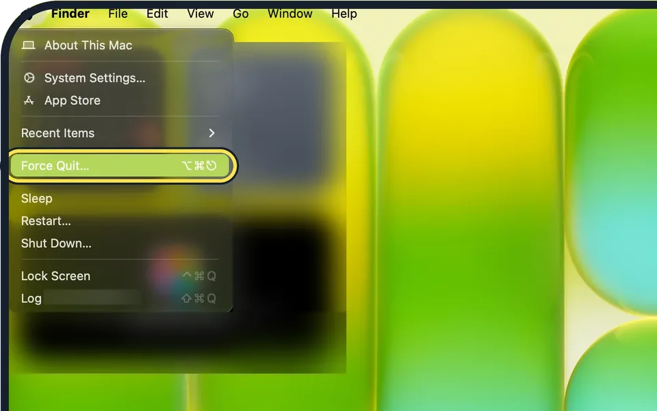 Screenshot from the guide: How to force quit a frozen app on a Mac