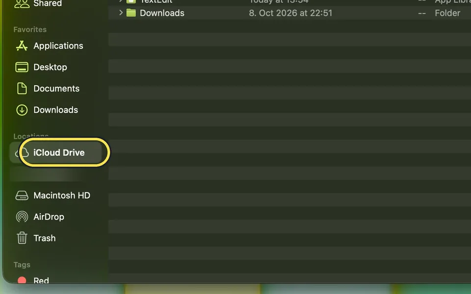 Screenshot from the guide: How to keep iCloud Drive files downloaded on a Mac