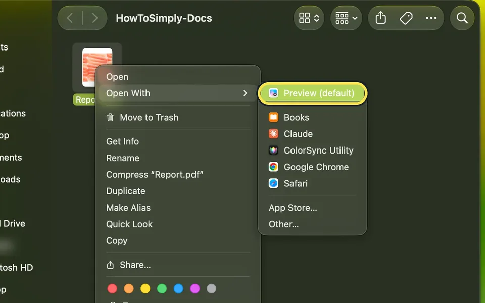 Screenshot from the guide: How to make a PDF smaller on a Mac with Preview