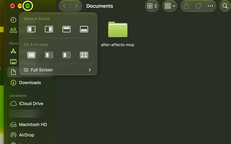 Screenshot from the guide: How to tile windows side by side on a Mac