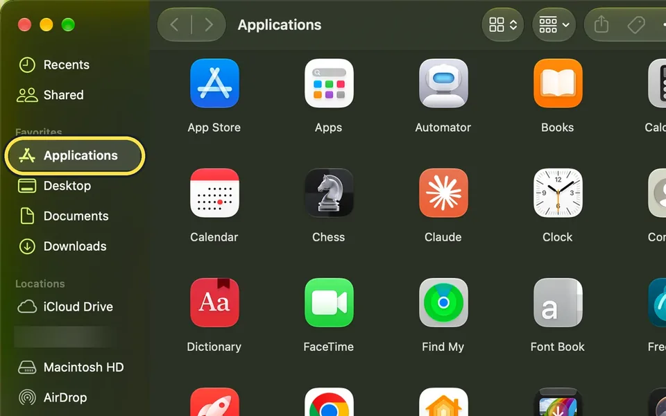 Screenshot from the guide: How to uninstall apps on a Mac