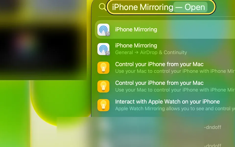 Screenshot from the guide: Mac says "iPhone Mirroring is not available in your country or region"