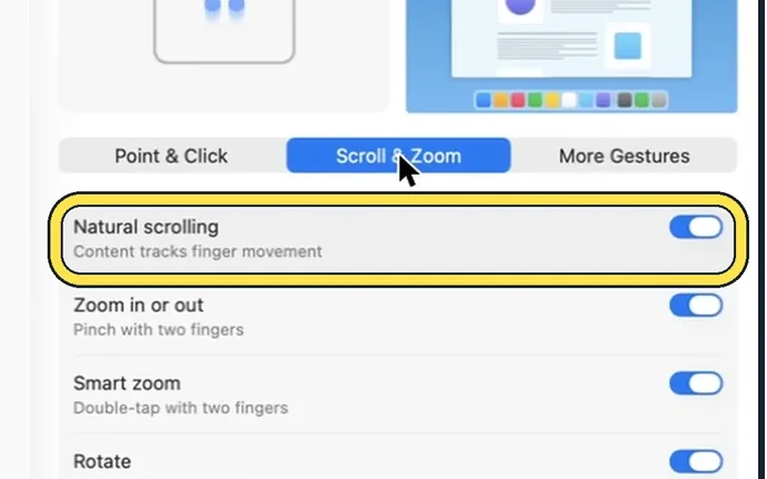 Screenshot from the guide: How to change the scroll direction on a Mac