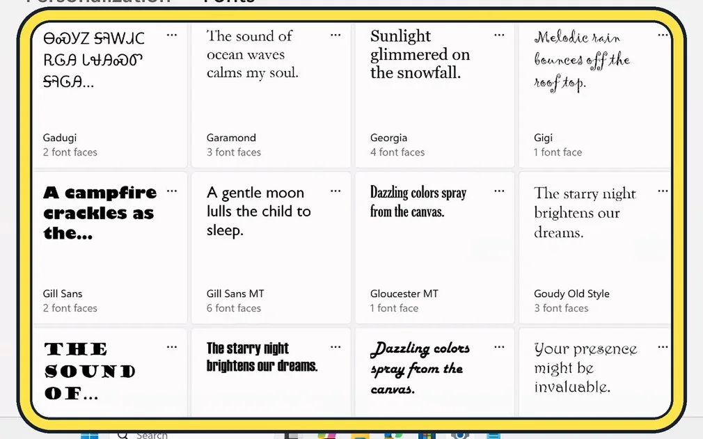 Screenshot from the guide: How to install fonts on Windows 11