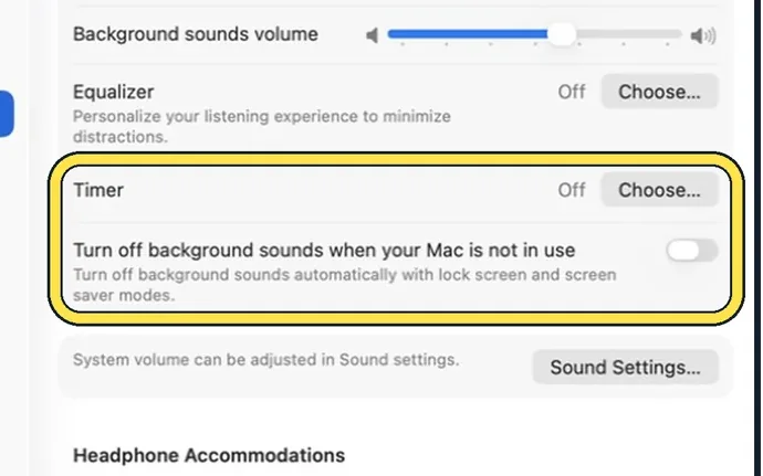 Screenshot from the guide: How to play background sounds like rain on a Mac