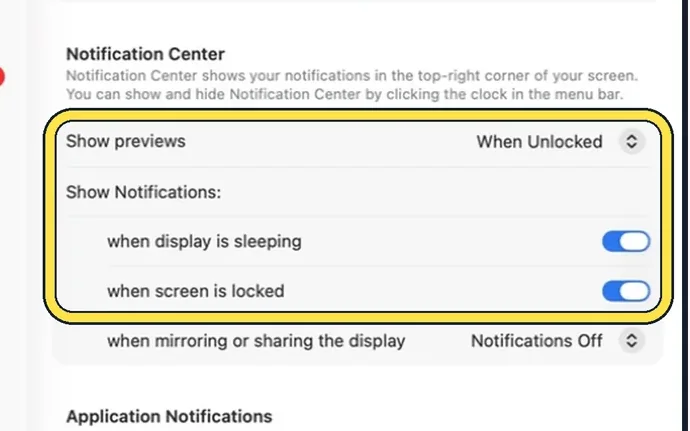 Screenshot from the guide: How to turn off notifications on a Mac