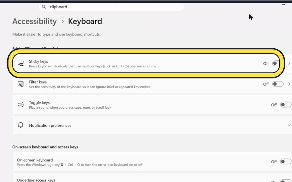 Screenshot from the guide: How to use the on-screen keyboard on Windows 11