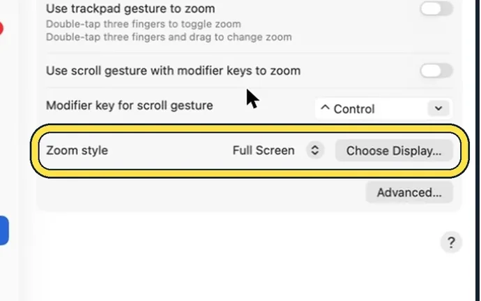 Screenshot from the guide: How to zoom in on the screen on a Mac