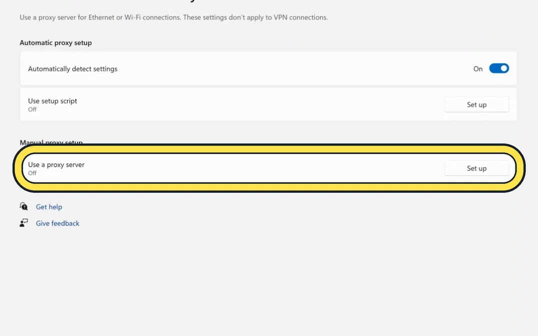 Screenshot from the guide: Internet works in one browser but not another on Windows 11?