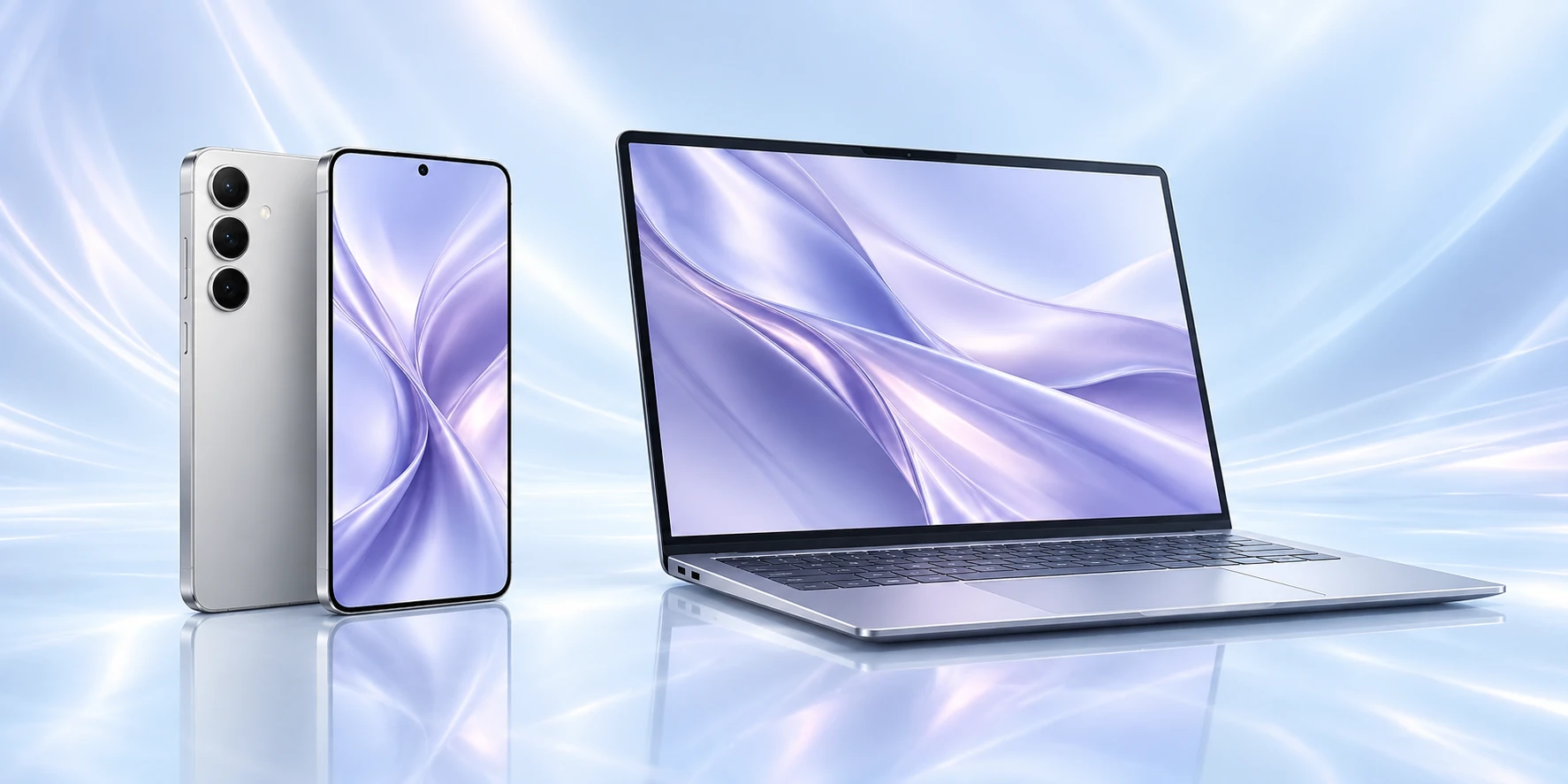 Illustration of a phone and a laptop