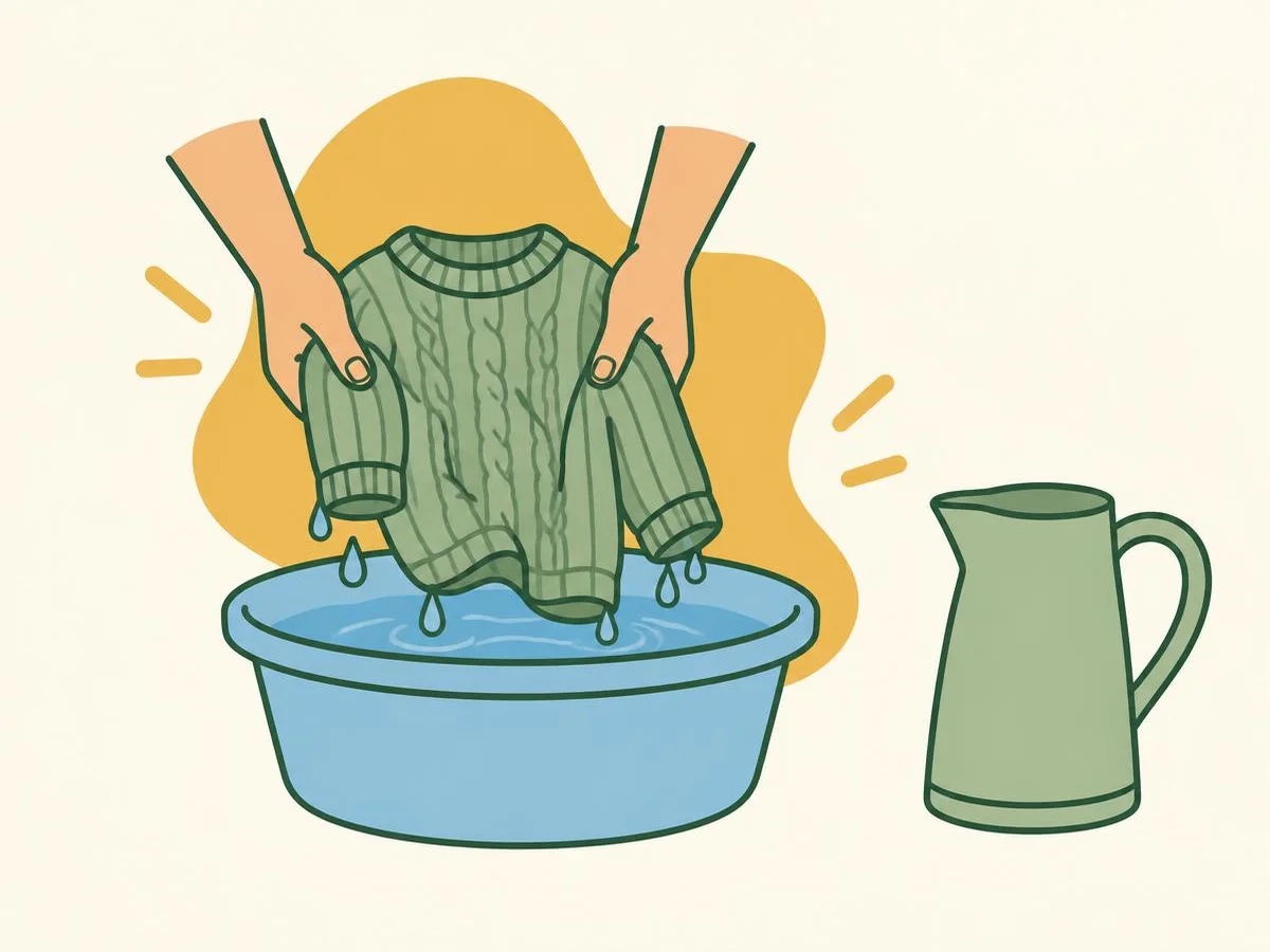 Illustration of three oil paintbrushes wrapped in a damp cloth inside a clear plastic bag on a table, next to a jar of water