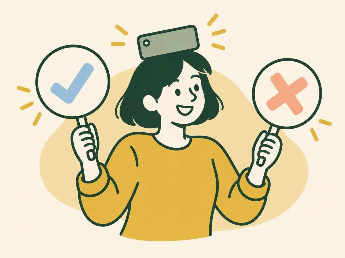 Illustration for the quiz: Everyday phone habits: true or false?