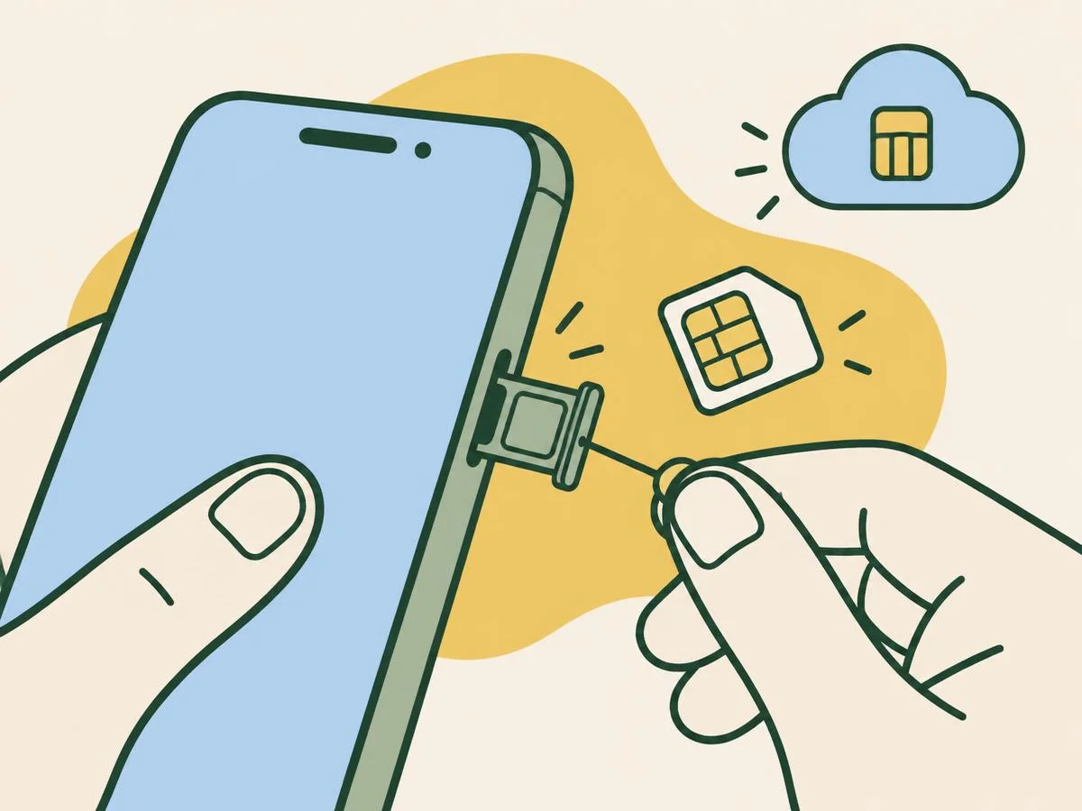 Illustration for the quiz: SIM, eSIM or no tray at all?