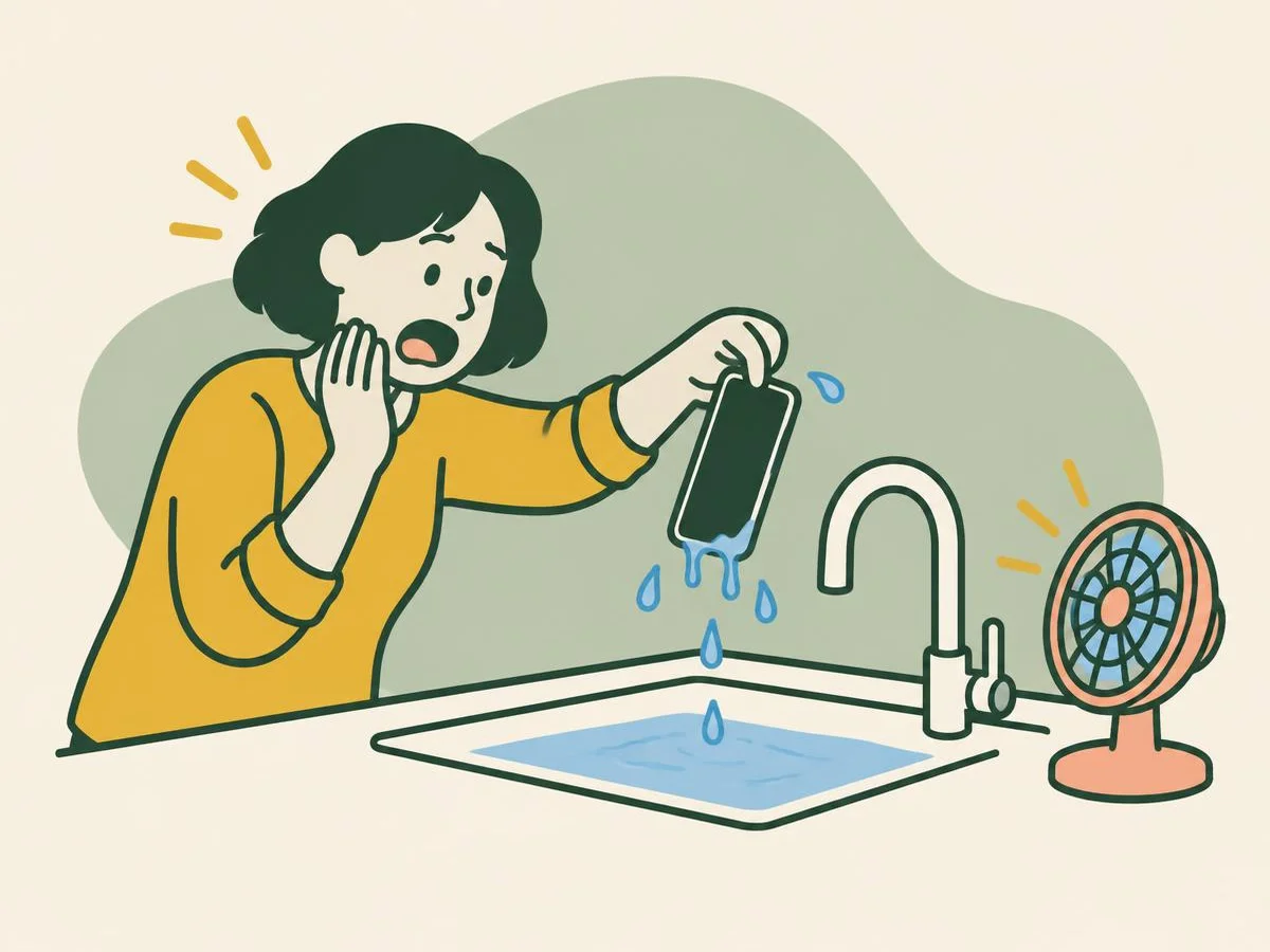 Illustration for the quiz: Splash! The wet phone rescue quiz