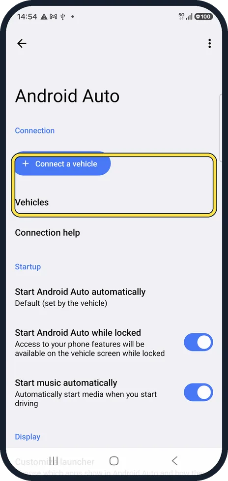Android screenshot: Forget the car and connect again