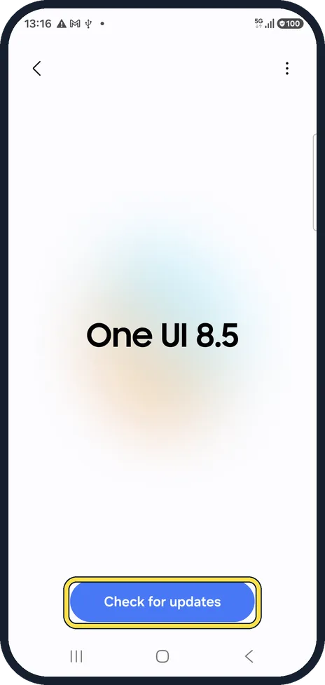 Android screenshot: Install the latest software
