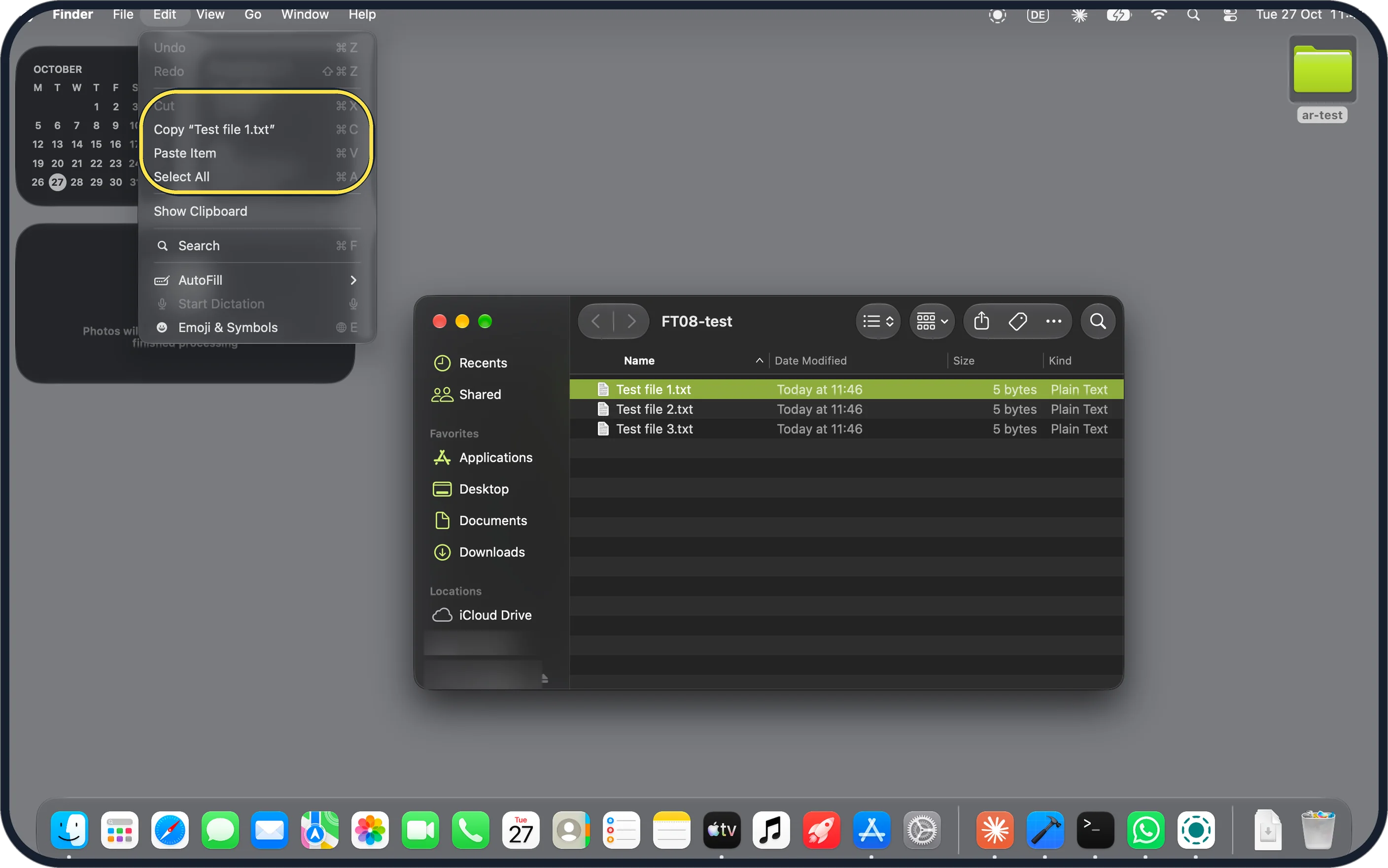 Mac screenshot: Ctrl-C and Ctrl-V: Command-C and Command-V