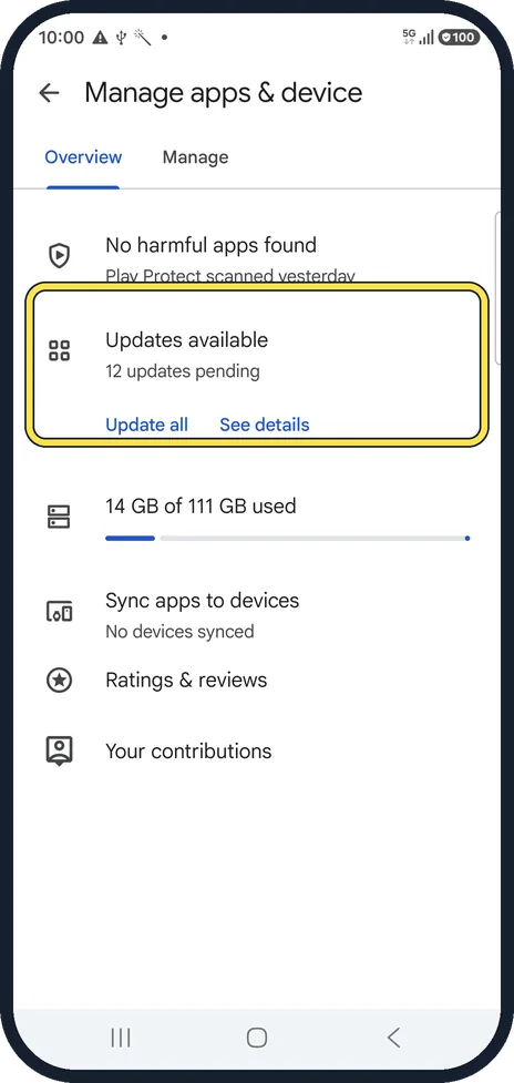 Android screenshot: Look at the queue