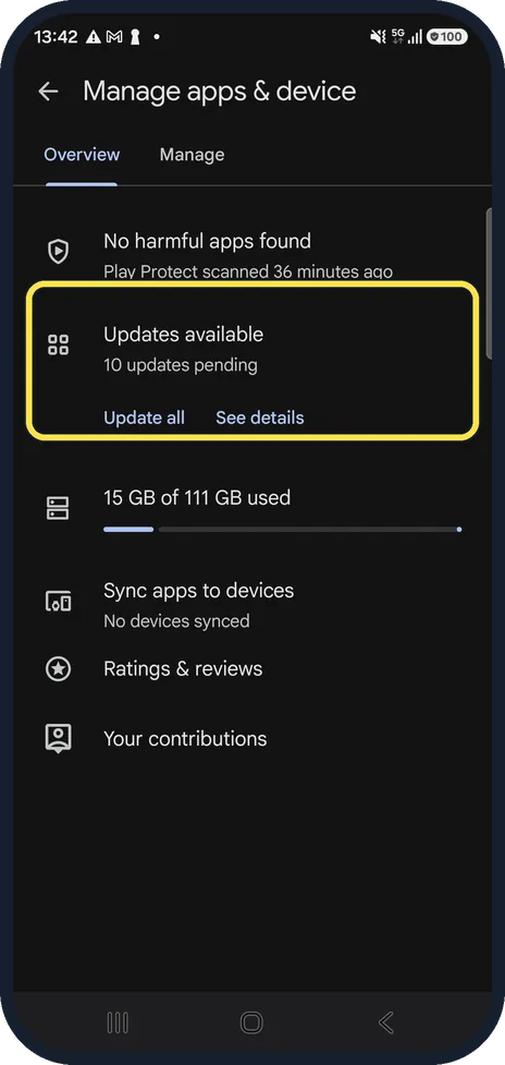 Screenshot from the guide: "Download pending" in Google Play? 6 fixes