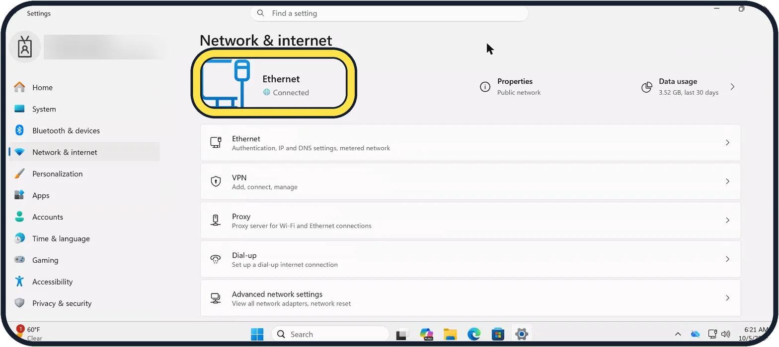 Screenshot from the guide: Ethernet not working on Windows 11? 6 fixes to try