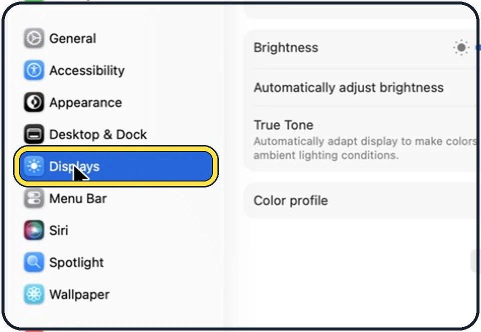 Part of the Mac System Settings window: Use Detect Displays