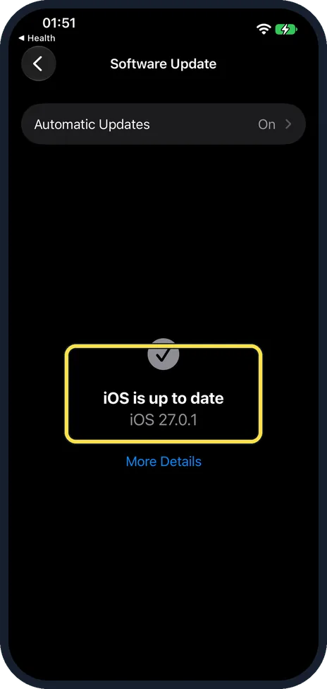 iPhone screen: Update the iPhone