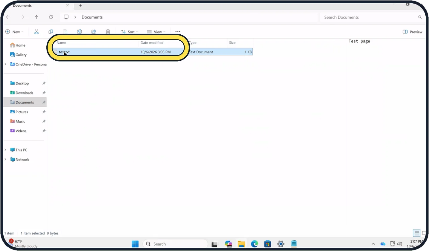 Windows screenshot: Select one file