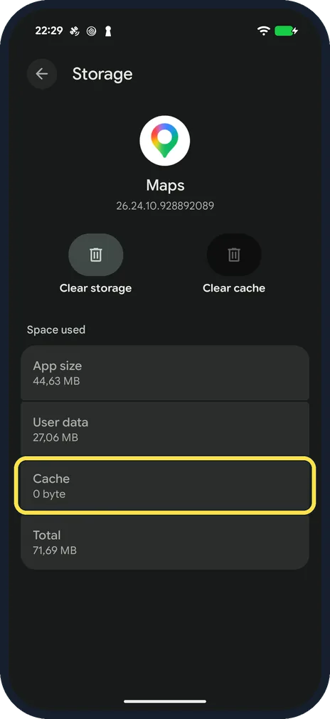 Android screenshot: Open Maps again