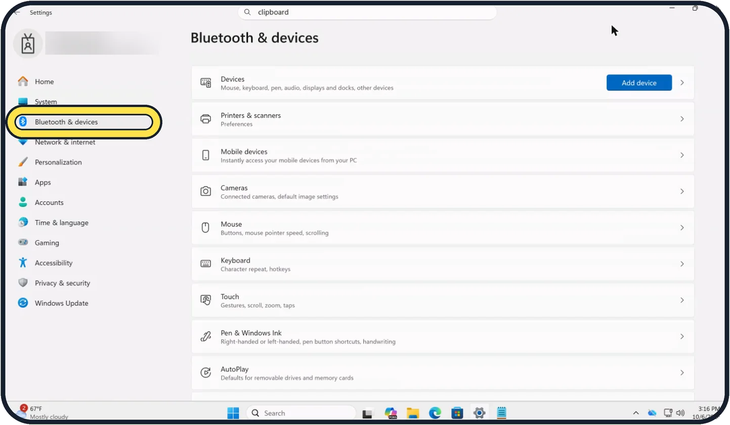 Screenshot from the guide: How to add a printer on Windows 11