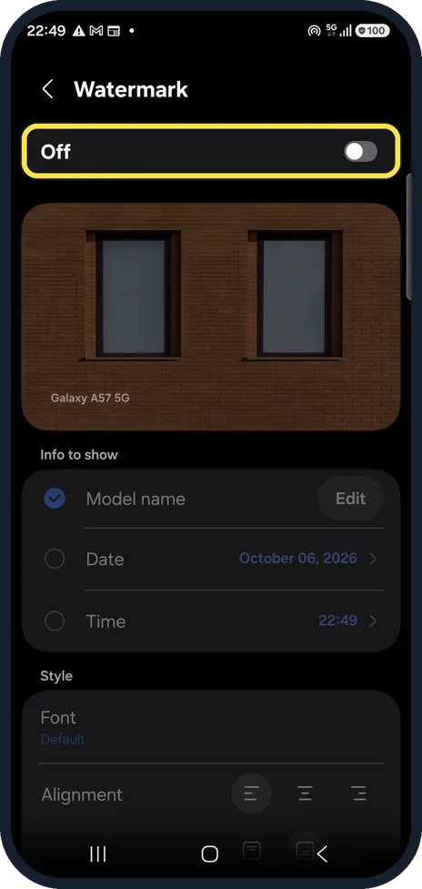 Android screenshot: Turn it on