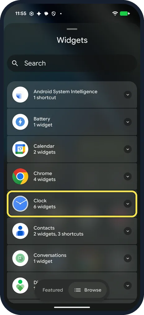 Android screenshot: Tap the app