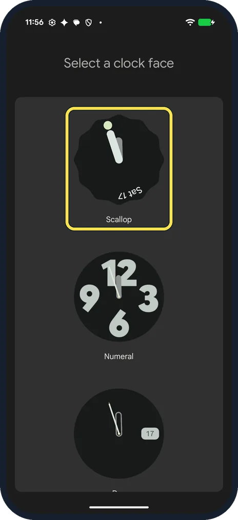 Android screenshot: Pick a style if asked
