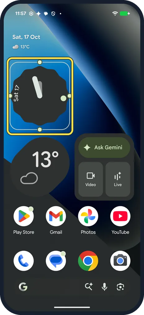 Android screenshot: Resize it or leave it