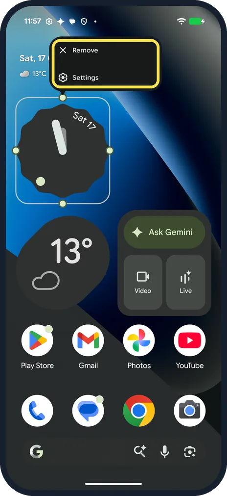 Android screenshot: Remove it
