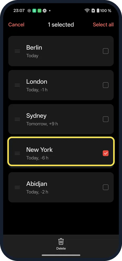Android screenshot: Remove one
