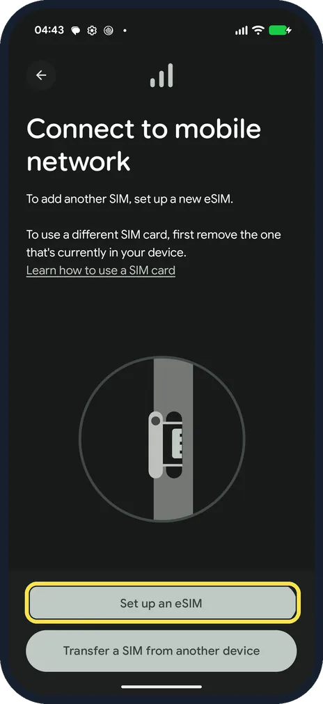 Android screenshot: Choose how to add it