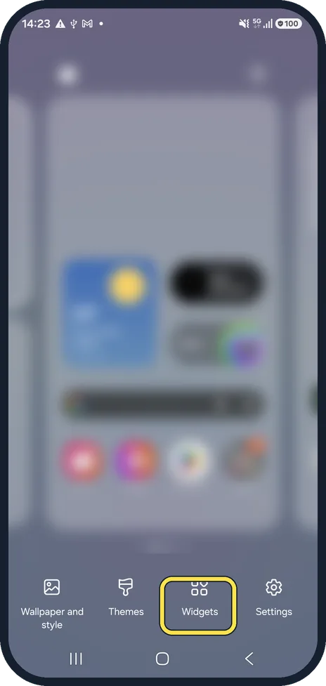 Screenshot from the guide: How to add and resize widgets on a Samsung Galaxy home screen