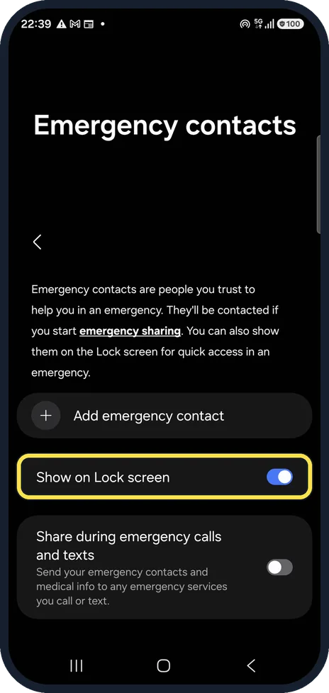 Android screenshot: Show them on the lock screen