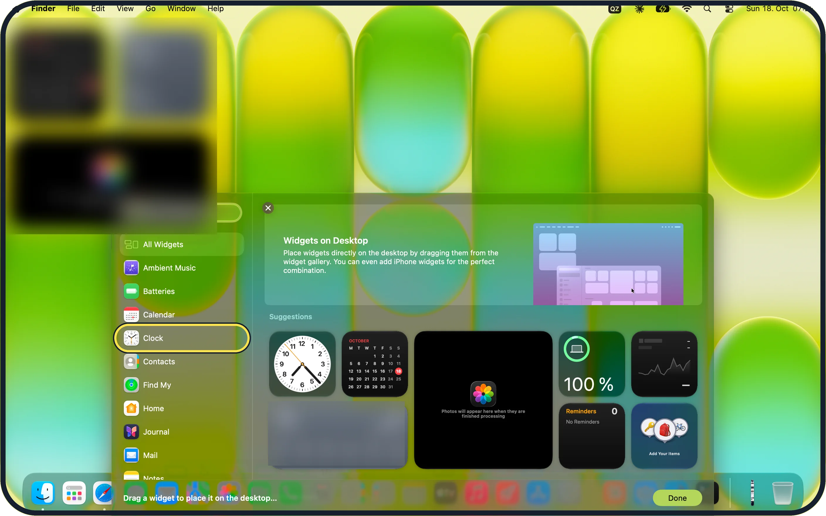 Mac screenshot: Pick a category