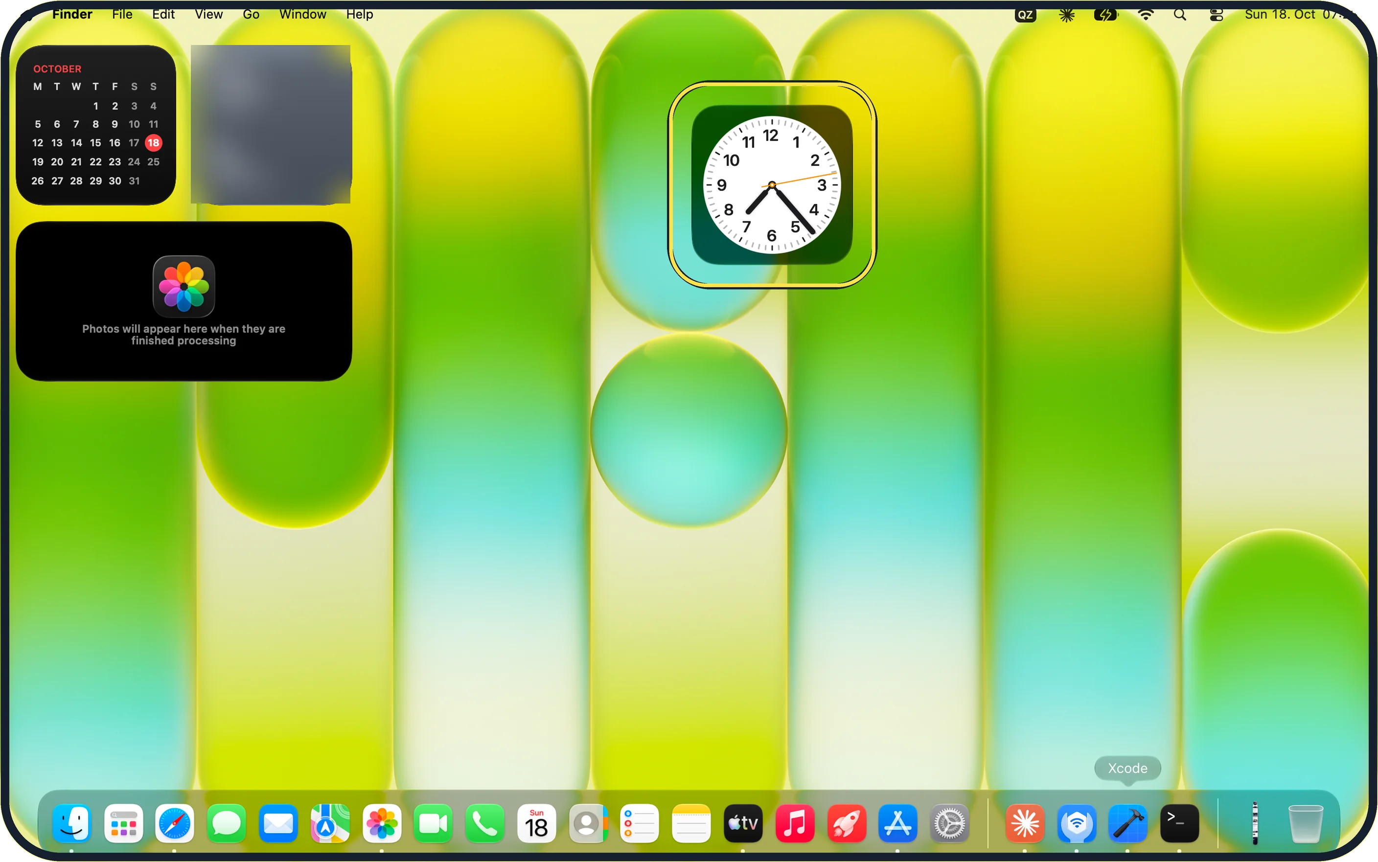 Mac screenshot: Drag the widget to the desktop and click Done