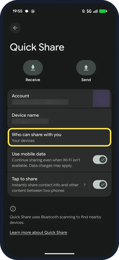 Screenshot from the guide: How to AirDrop photos from an iPhone to a Google Pixel 10a