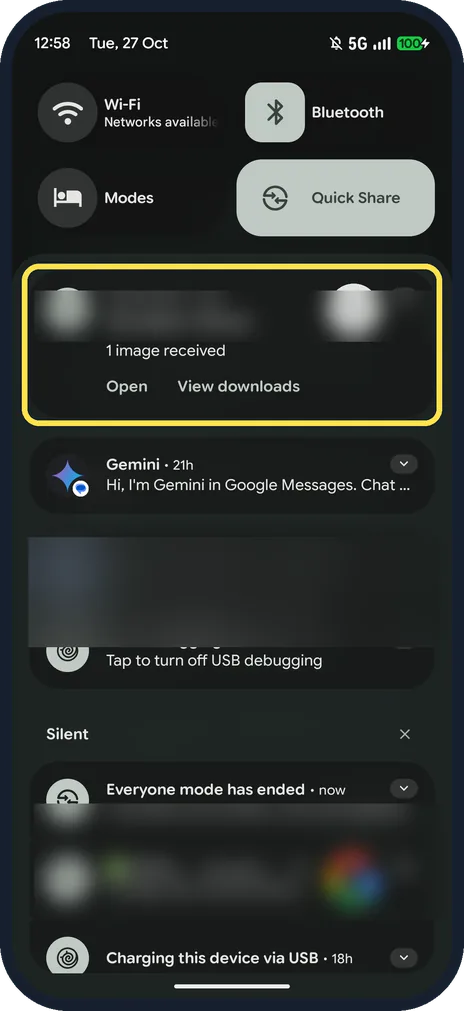 Android screenshot: Open the photo