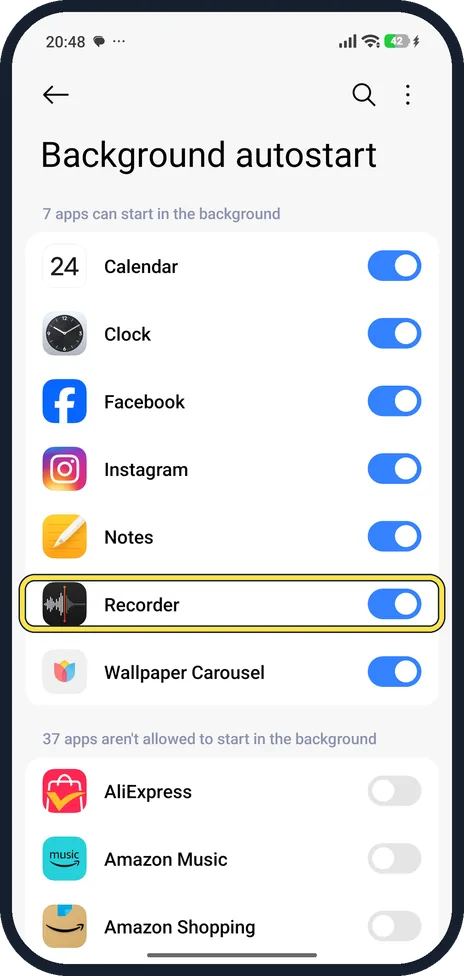 Android screenshot: Check that it moved up