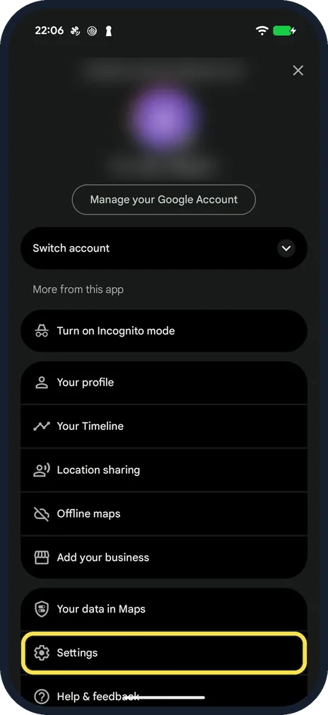 Screenshot from the guide: How to avoid tolls, highways or ferries in Google Maps on Android
