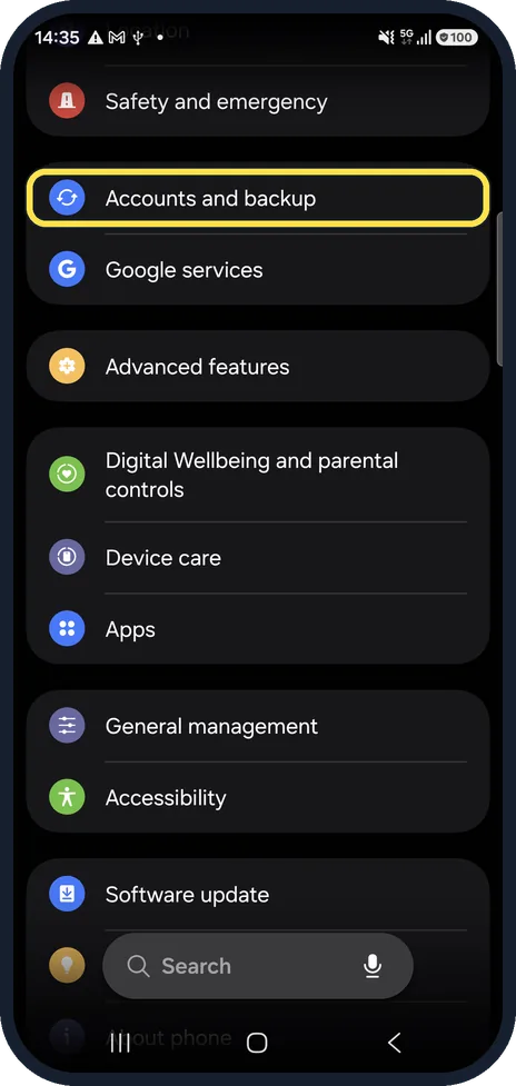 Screenshot from the guide: How to back up an Android phone to your Google Account